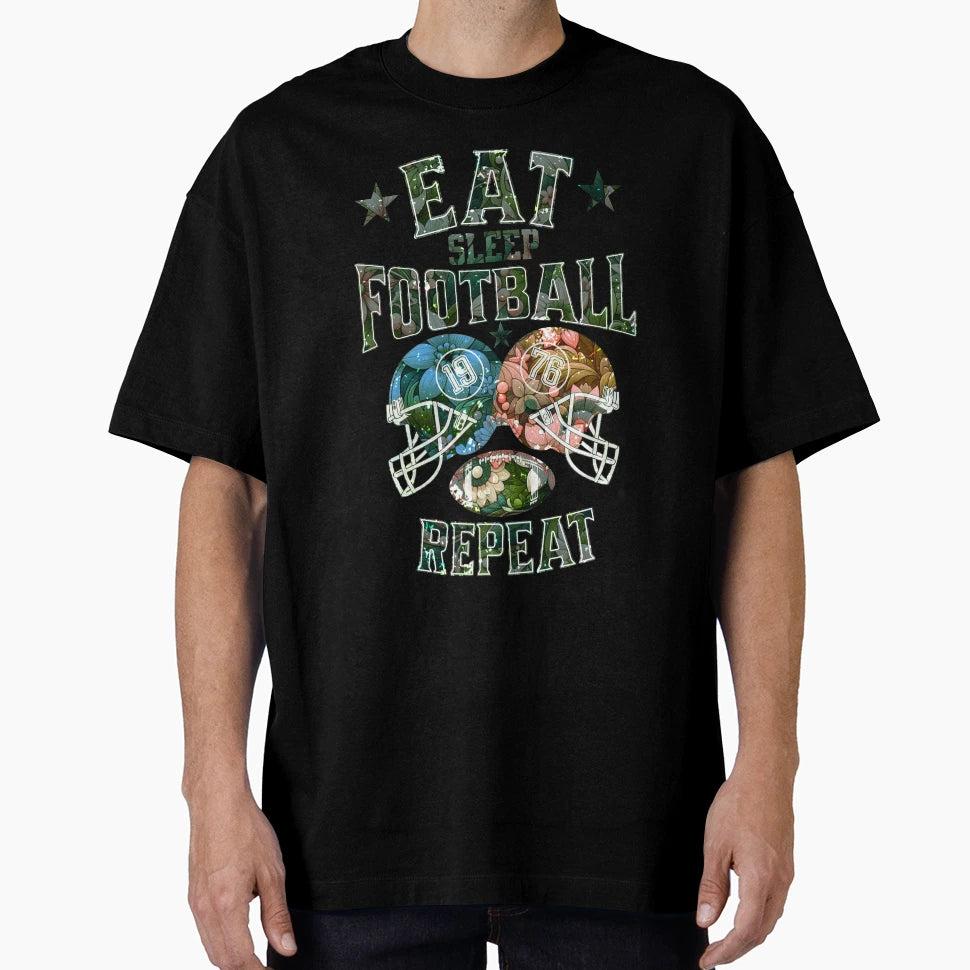 Eat Sleep Football Repeat T-Shirt - Novelty Apparel Unisex - T-Shirt, Sweatshirt, Hoodie