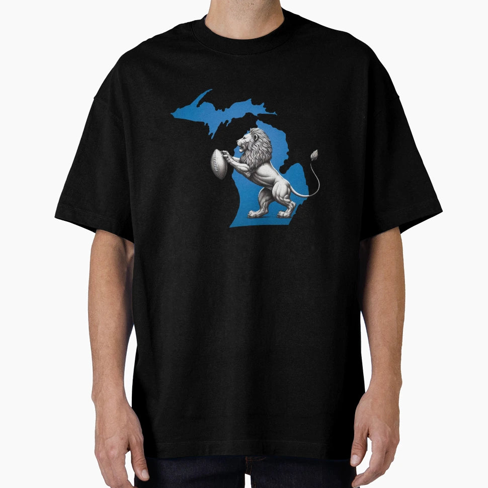 Michigan Lion T-Shirt - Trendy Graphic for Adults - T-Shirt, Sweatshirt, Hoodie