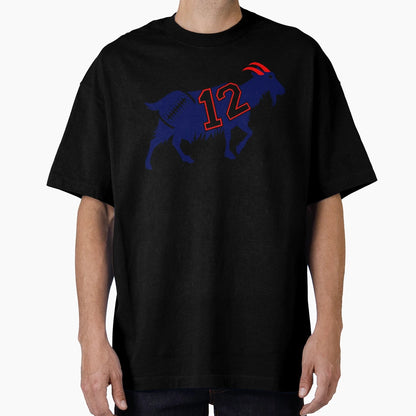 New England Football Goat 12 T-Shirt - Unique Graphic Men Women - T-Shirt, Sweatshirt, Hoodie