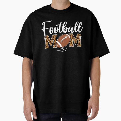 Football Mom Leopard Football T-Shirt - Casual Everyday Wear Men Women - T-Shirt, Sweatshirt, Hoodie