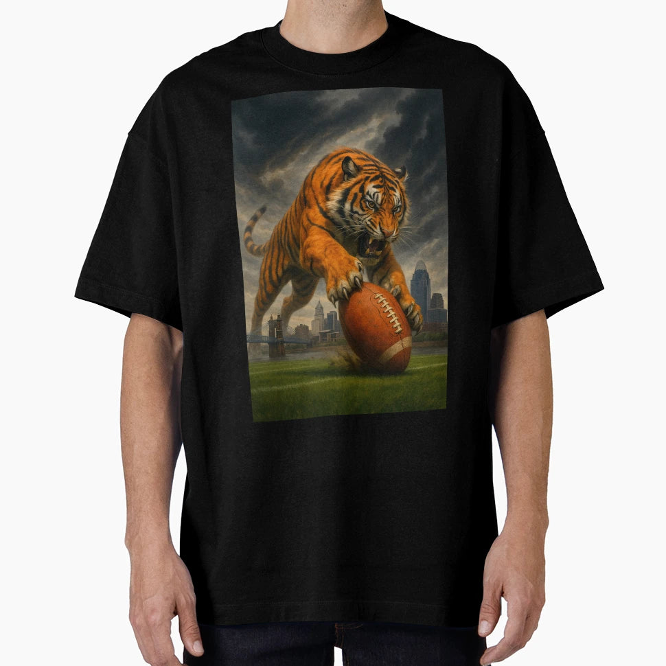 Cincinnati Football V4 T-Shirt - Custom Art Print for Adults - T-Shirt, Sweatshirt, Hoodie
