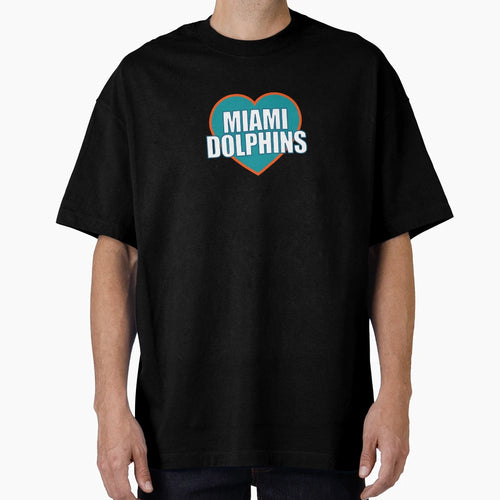 Miami Dolphins Heart T-Shirt - Casual Everyday Wear Men Women - T-Shirt, Sweatshirt, Hoodie
