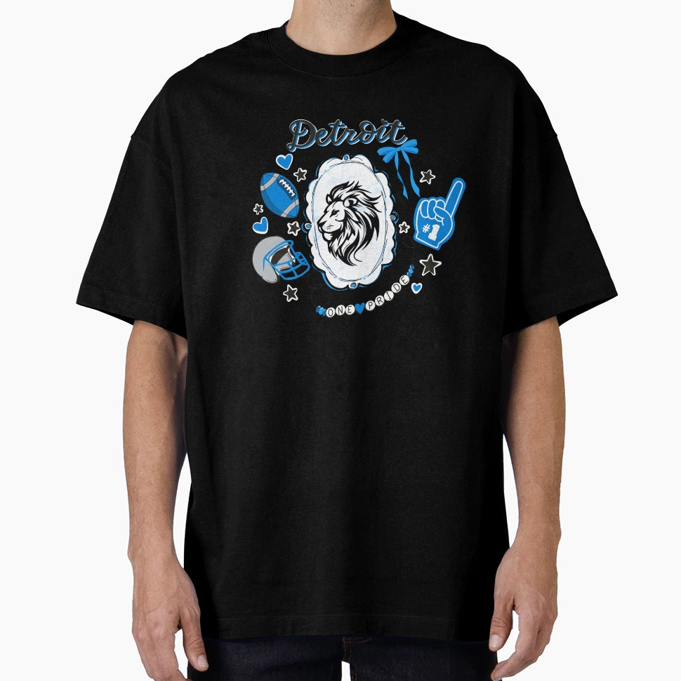 Detroit Lions Girly T-Shirt - Minimalist Print Men Women - T-Shirt, Sweatshirt, Hoodie