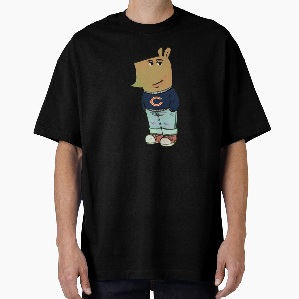 Chicago Bears Just Chill Guy Meme T-Shirt - Aesthetic Graphic Unisex - T-Shirt, Sweatshirt, Hoodie