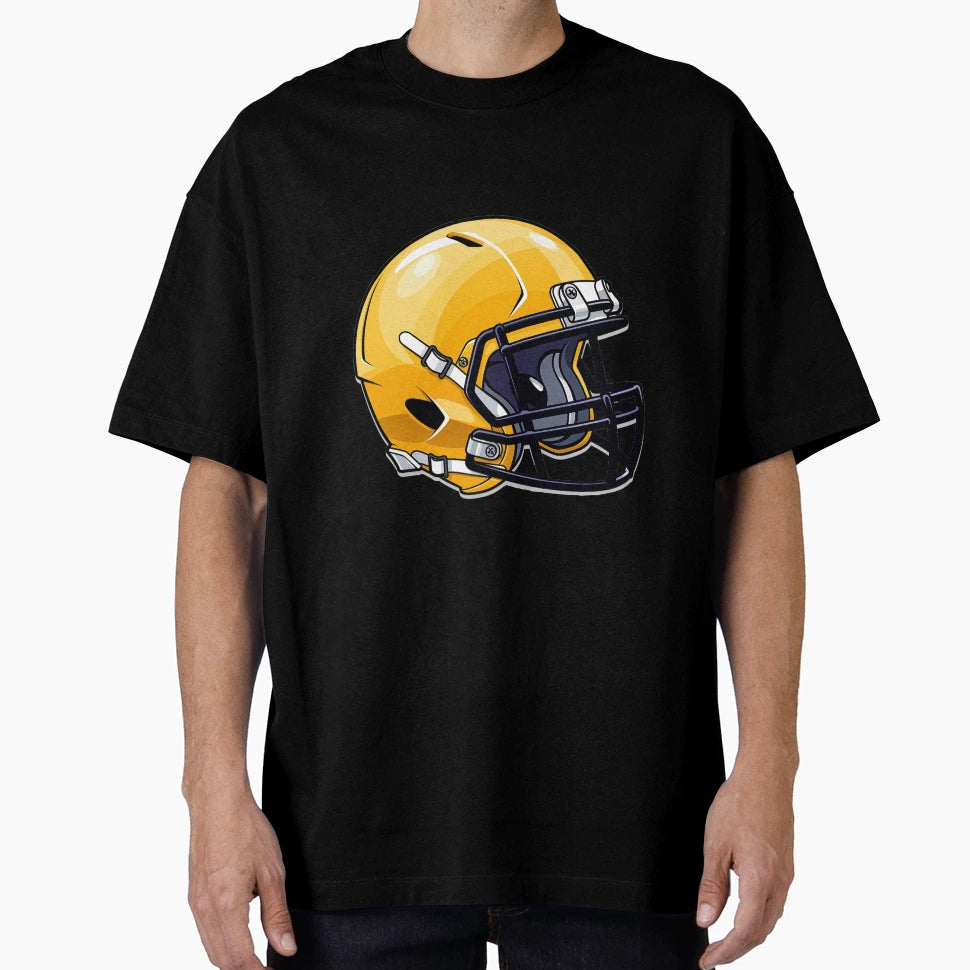 Yellow Football Helmet T-Shirt - Custom Art Print Men Women - T-Shirt, Sweatshirt, Hoodie