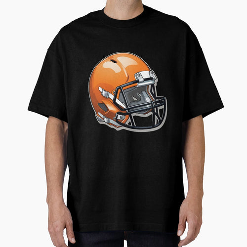 Orange Football Helmet T-Shirt - Trendy Graphic Men Women - T-Shirt, Sweatshirt, Hoodie
