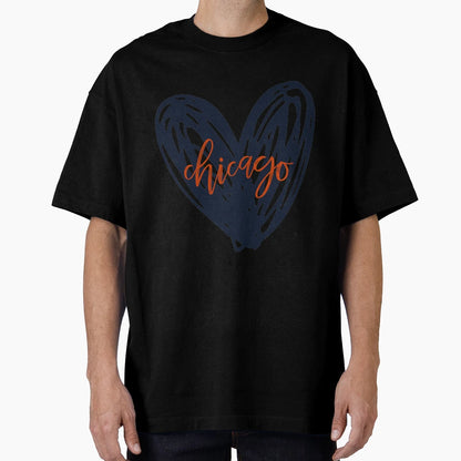 Chicago Heart T-Shirt - Streetwear Style Unisex - T-Shirt, Sweatshirt, Hoodie