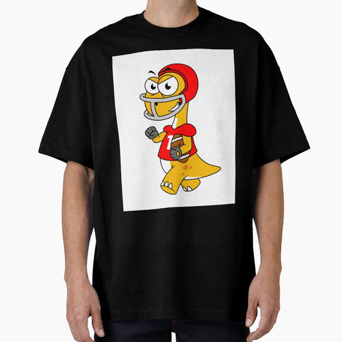 Illustration Brontosaurus Playing Football T-Shirt - Trendy Graphic Unisex - T-Shirt, Sweatshirt, Hoodie