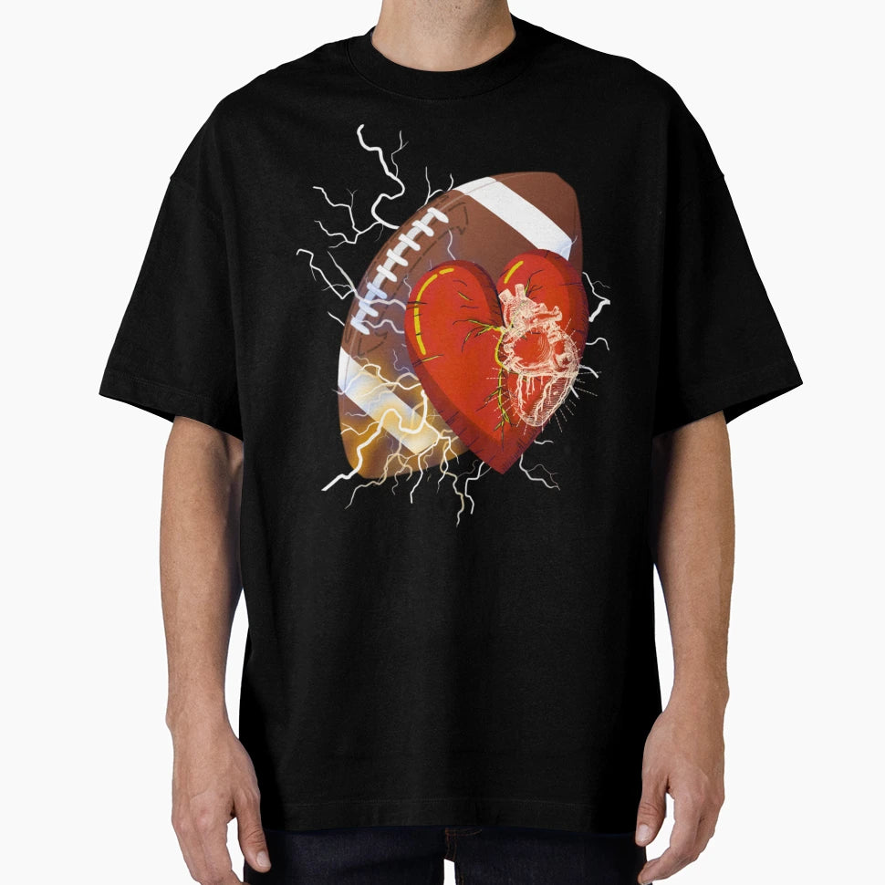 Heart Champion Football T-Shirt - Trendy Graphic Unisex - T-Shirt, Sweatshirt, Hoodie