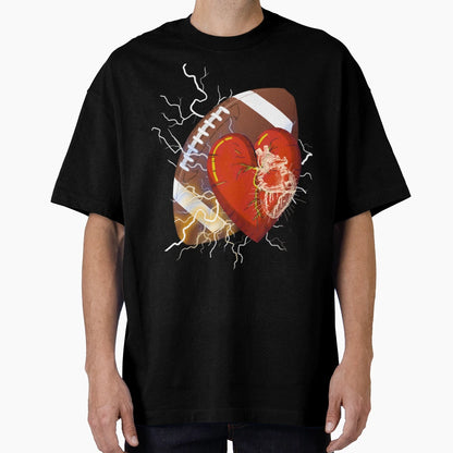 Heart Champion Football T-Shirt - Trendy Graphic Unisex - T-Shirt, Sweatshirt, Hoodie