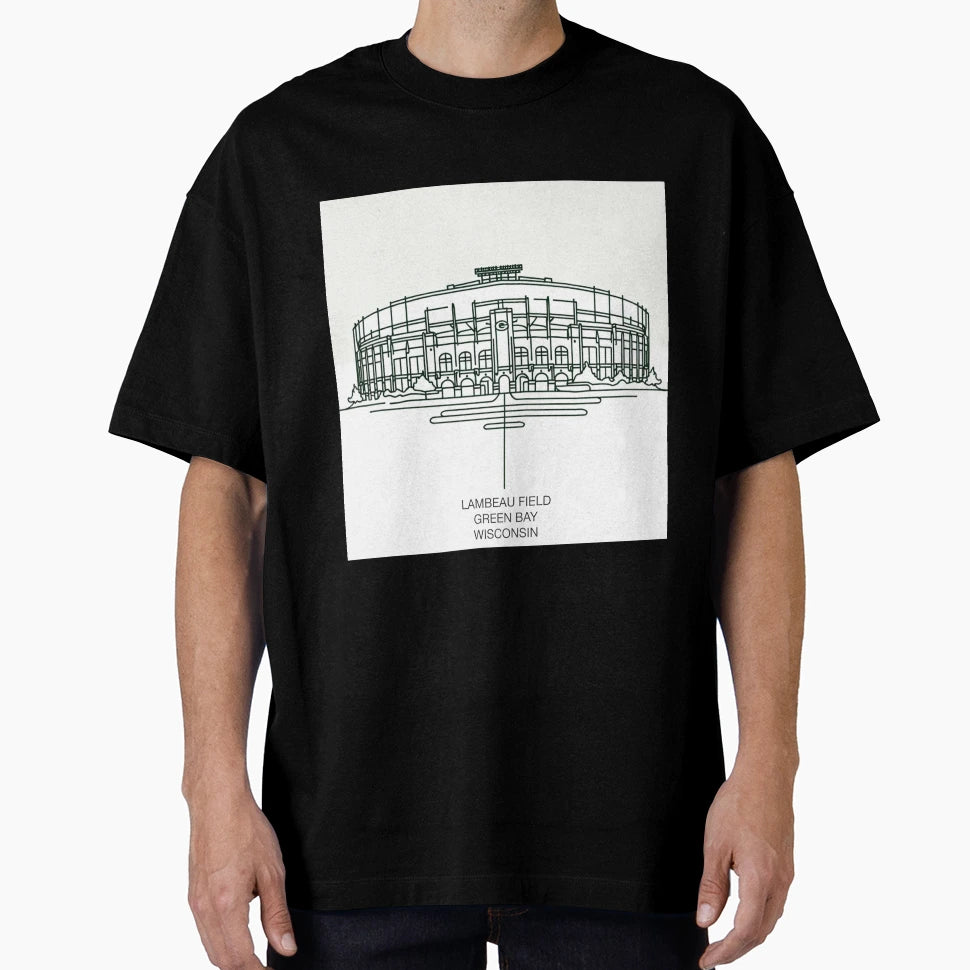 Lambeau Field Fine Line Drawing T-Shirt - Streetwear Style Men Women - T-Shirt, Sweatshirt, Hoodie