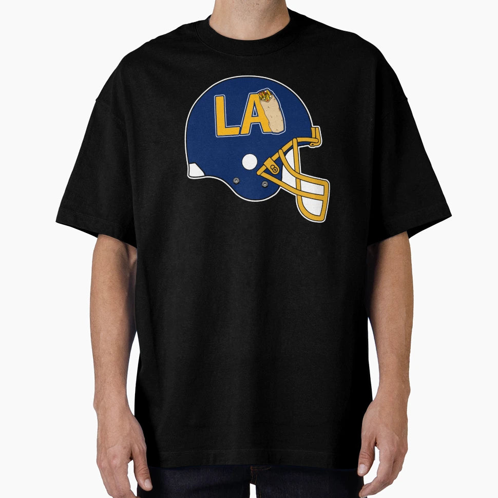 Los Angeles Burritos Dark Blue Helmet T-Shirt - Graphic Print Men Women - T-Shirt, Sweatshirt, Hoodie