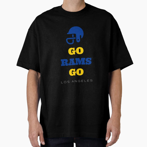 Go Rams Go Helmet And Team Colors T-Shirt - Fun Novelty Design Men Women - T-Shirt, Sweatshirt, Hoodie