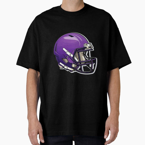 Purple Football Helmet T-Shirt - Streetwear Style Men Women - T-Shirt, Sweatshirt, Hoodie