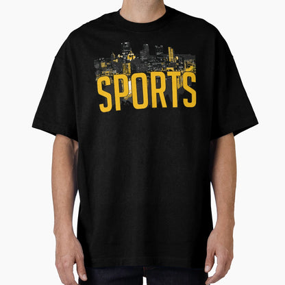 Pittsburgh Sports Skyline Black And Yellow T-Shirt - Trendy Graphic Unisex - T-Shirt, Sweatshirt, Hoodie