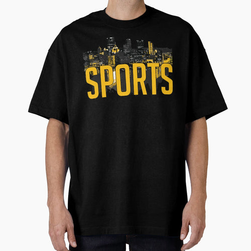 Pittsburgh Sports Skyline Black And Yellow T-Shirt - Trendy Graphic Unisex - T-Shirt, Sweatshirt, Hoodie