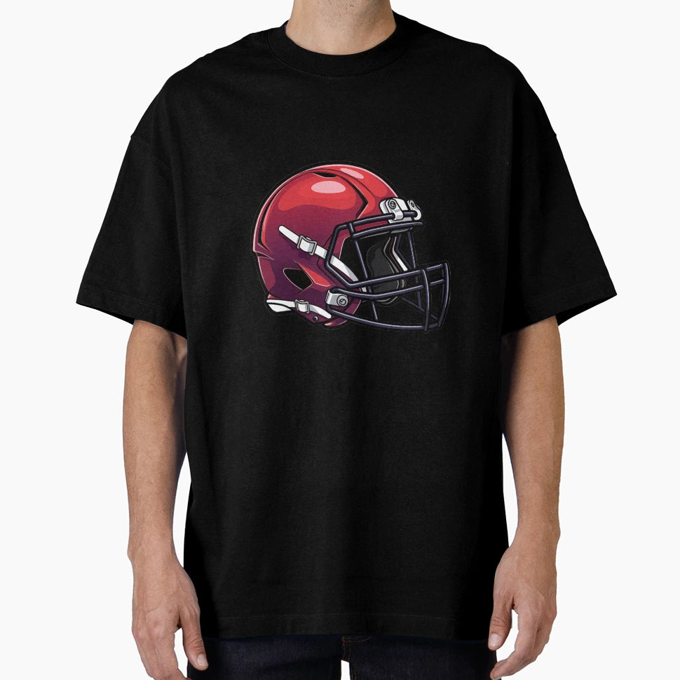 Red Football Helmet T-Shirt - Casual Everyday Wear Men Women - T-Shirt, Sweatshirt, Hoodie