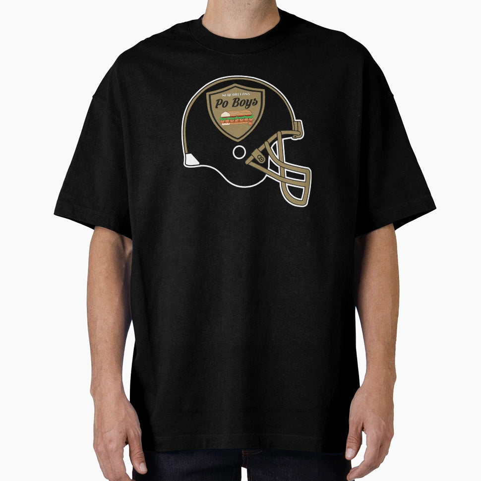 New Orleans Po Black Helmet T-Shirt - Aesthetic Graphic Unisex - T-Shirt, Sweatshirt, Hoodie