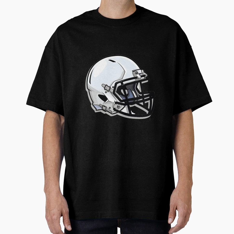 White Football Helmet T-Shirt - Unique Graphic for Adults - T-Shirt, Sweatshirt, Hoodie