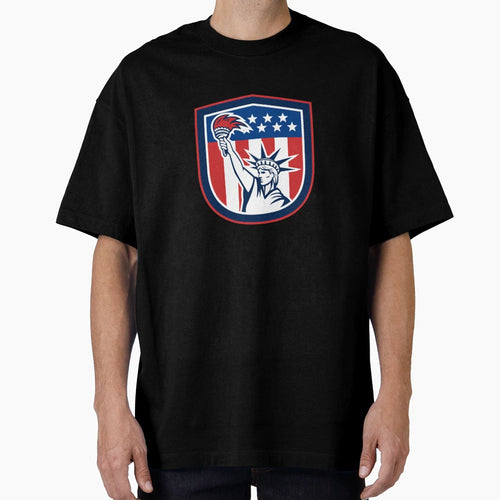 Statue Liberty Holding Flaming Torch T-Shirt - Novelty Apparel for Adults - T-Shirt, Sweatshirt, Hoodie