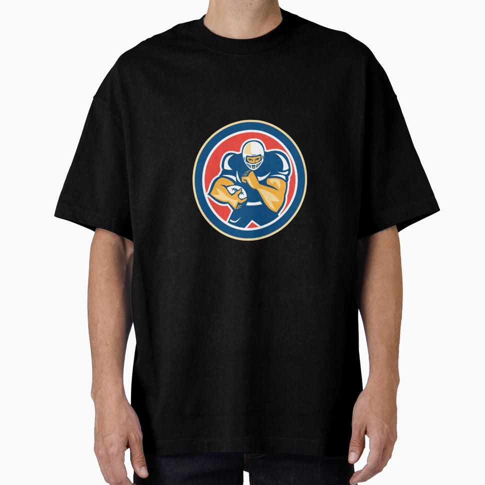 American Football Player Fend Off Circle T-Shirt - Streetwear Style Unisex - T-Shirt, Sweatshirt, Hoodie