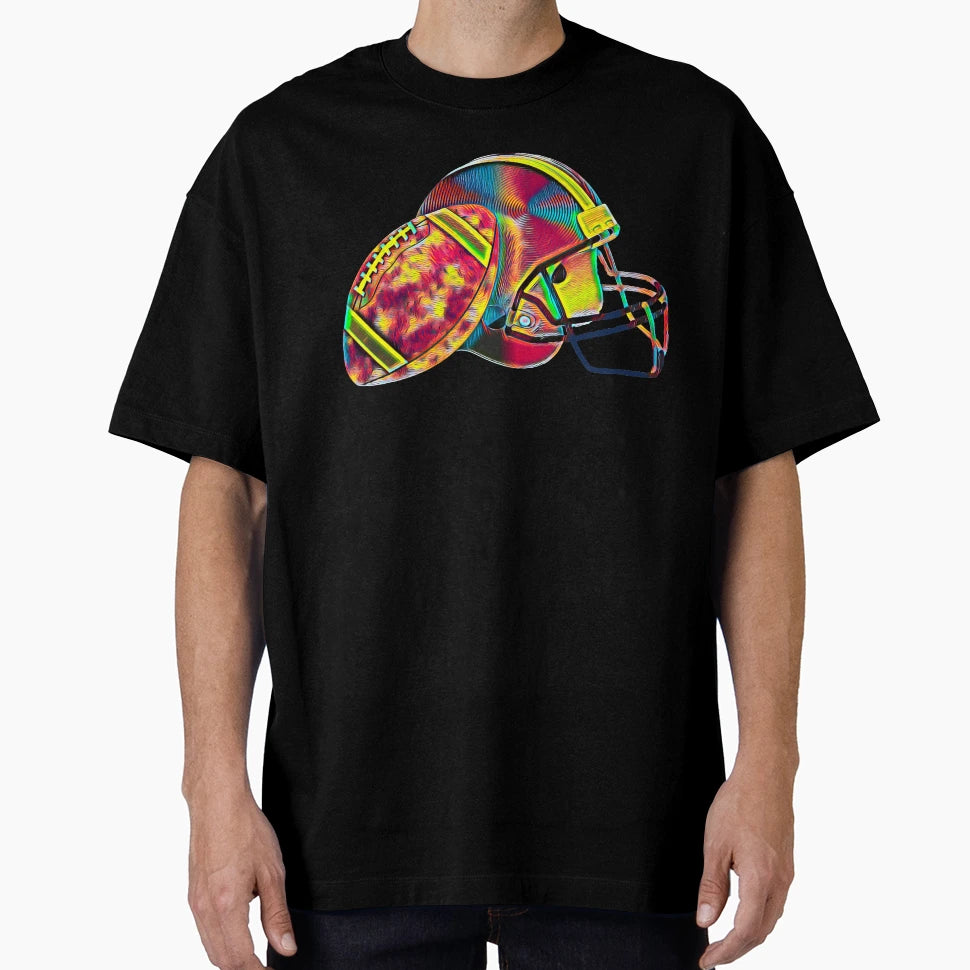 Football Helmet Ball Sport American T-Shirt - Custom Art Print Men Women - T-Shirt, Sweatshirt, Hoodie