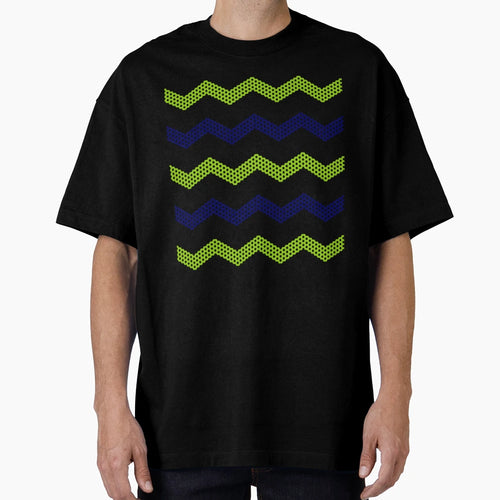 Honeycomb Chevron Lime Green Bright Navy T-Shirt - Trendy Graphic Unisex - T-Shirt, Sweatshirt, Hoodie