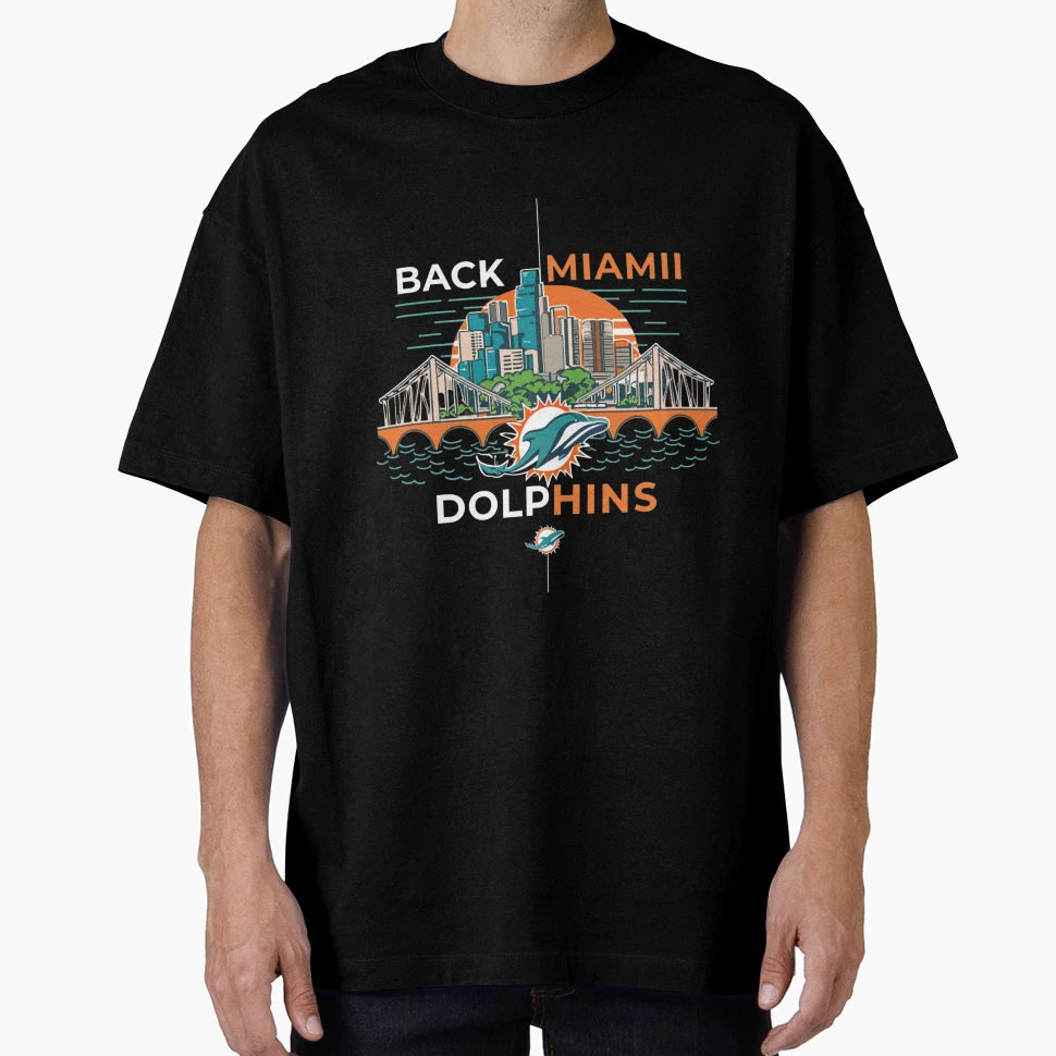 Back Miami Dolphins T-Shirt - Custom Art Print Men Women - T-Shirt, Sweatshirt, Hoodie