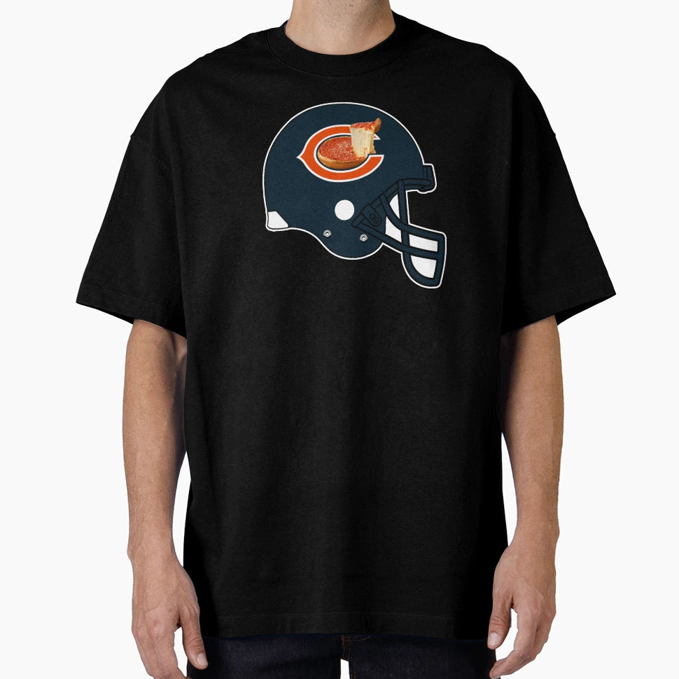 Chicago Deep Dish Helmet T-Shirt - Minimalist Print Men Women - T-Shirt, Sweatshirt, Hoodie