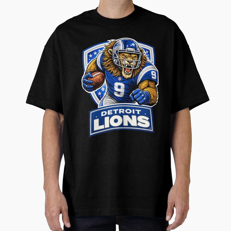 Detroit Lions Charging Logo T-Shirt - Fun Novelty Design for Adults - T-Shirt, Sweatshirt, Hoodie