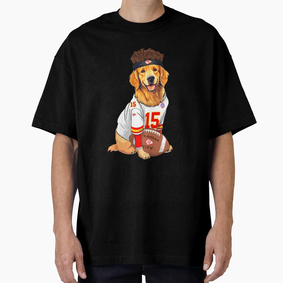 Kansas City Chiefs Golden Retriever T-Shirt - Minimalist Print for Adults - T-Shirt, Sweatshirt, Hoodie