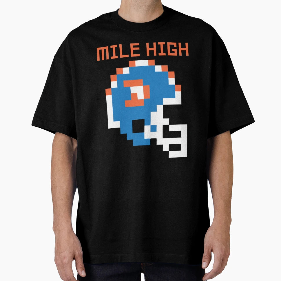 Broncos Mile High 8 Bit T-Shirt - Fun Novelty Design Men Women - T-Shirt, Sweatshirt, Hoodie
