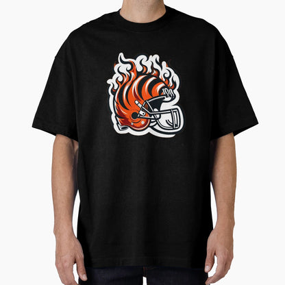 Cincinnati Flame Helmet T-Shirt - Unique Graphic Men Women - T-Shirt, Sweatshirt, Hoodie