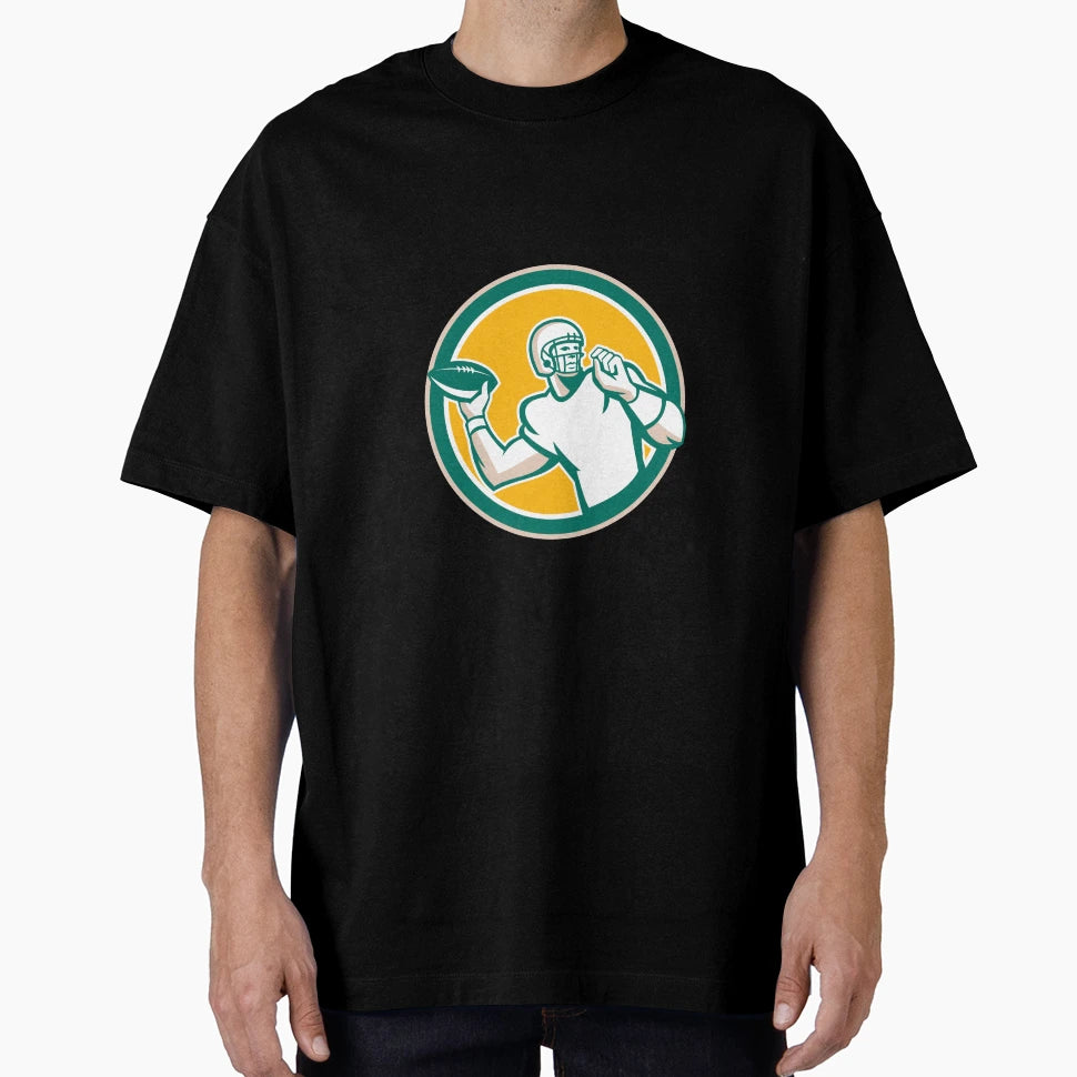 American Football Qb Throwing Circle T-Shirt - Unique Graphic Men Women - T-Shirt, Sweatshirt, Hoodie