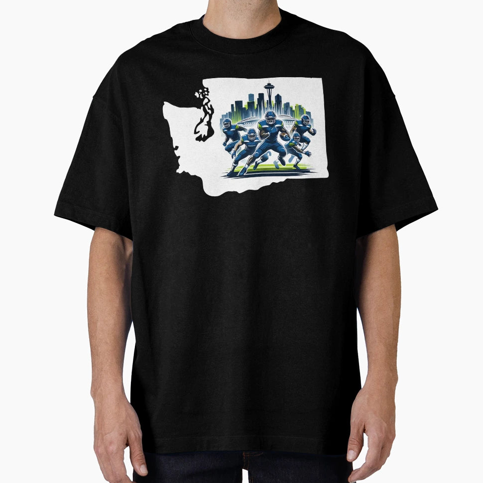 Seattle Football T-Shirt - Custom Art Print for Adults - T-Shirt, Sweatshirt, Hoodie