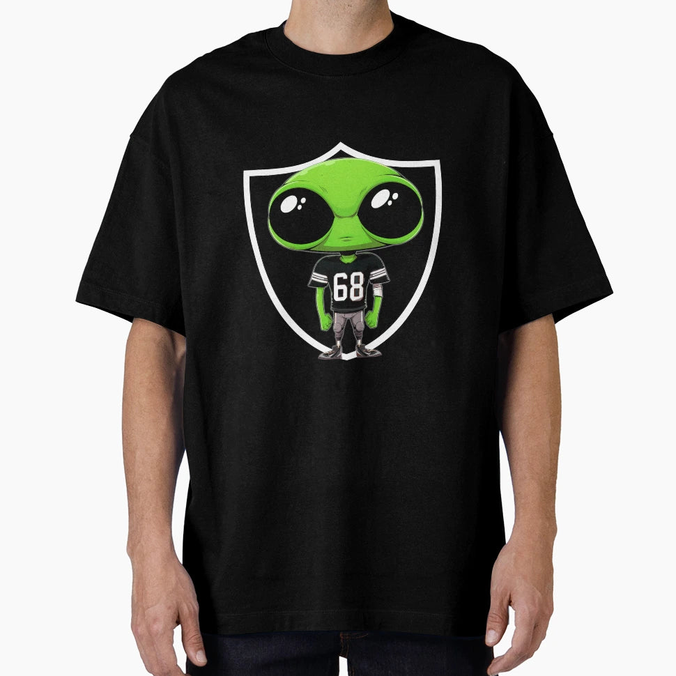 Alien Wearing 68 Raider Jersey T-Shirt - Streetwear Style Unisex - T-Shirt, Sweatshirt, Hoodie
