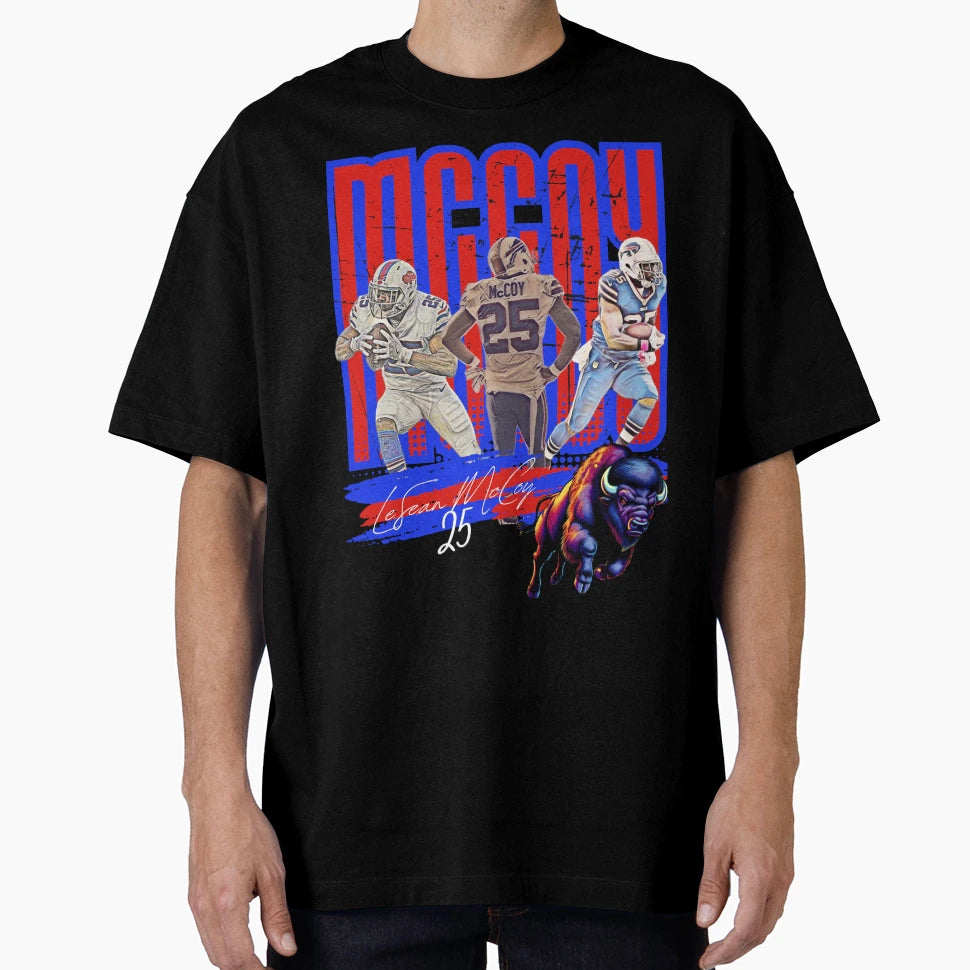 Lesean Mccoy Nfl Legacy Buffalo T-Shirt - Casual Everyday Wear Unisex - T-Shirt, Sweatshirt, Hoodie