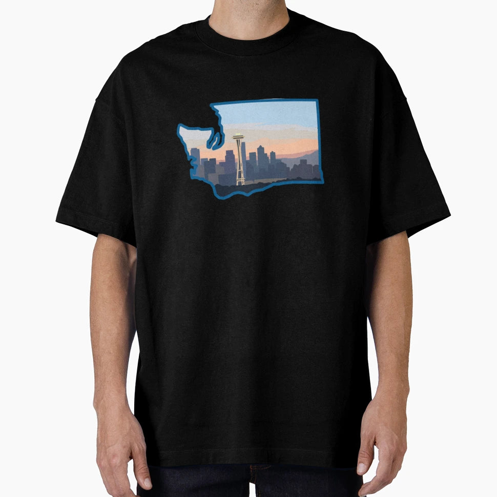 Seattle Skyline Washington State T-Shirt - Unique Graphic Unisex - T-Shirt, Sweatshirt, Hoodie