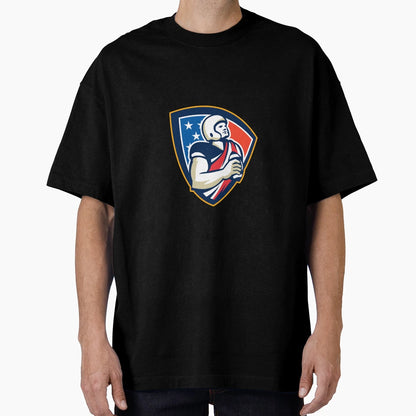 American Football Quarterback Shield T-Shirt - Trendy Graphic Men Women - T-Shirt, Sweatshirt, Hoodie