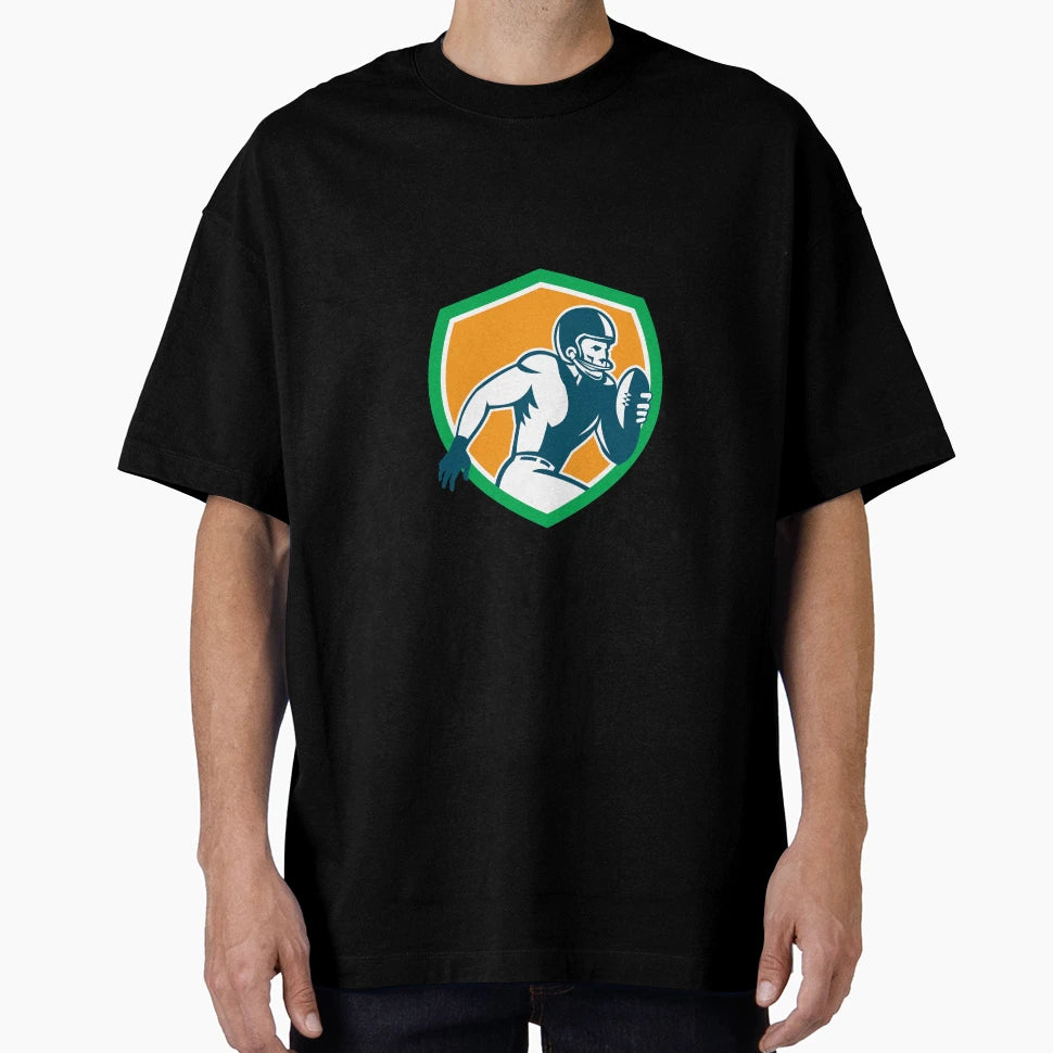 American Football Player Running Shield T-Shirt - Novelty Apparel Unisex - T-Shirt, Sweatshirt, Hoodie