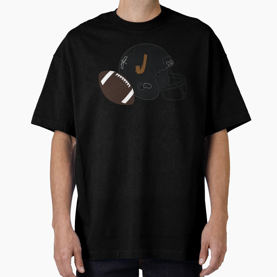 Monogram J Football Helmet T-Shirt - Unique Graphic Unisex - T-Shirt, Sweatshirt, Hoodie