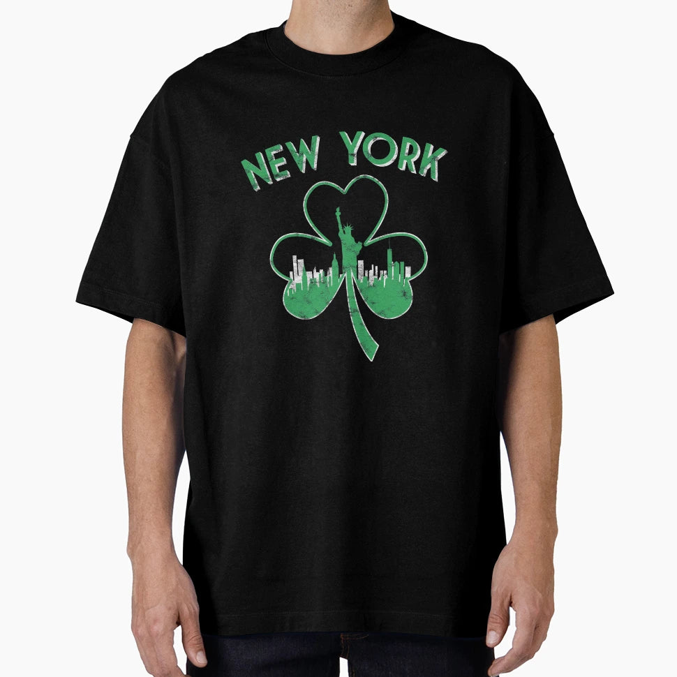 Irish New York 2 Green New York State T-Shirt - Custom Art Print Men Women - T-Shirt, Sweatshirt, Hoodie