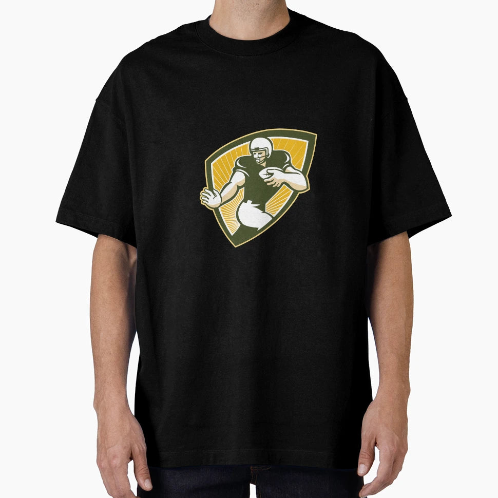 American Football Running Back Shield T-Shirt - Custom Art Print Unisex - T-Shirt, Sweatshirt, Hoodie