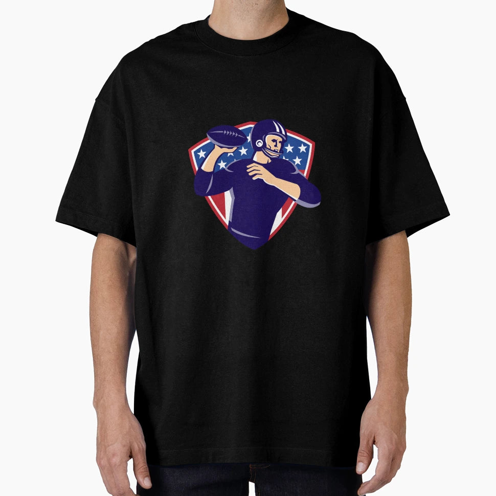 American Quarterback Football Player T-Shirt - Custom Art Print Unisex - T-Shirt, Sweatshirt, Hoodie