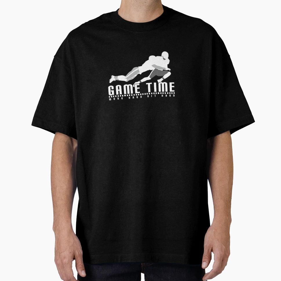 Game Time Tackle Black T-Shirt - Fun Novelty Design Unisex - T-Shirt, Sweatshirt, Hoodie
