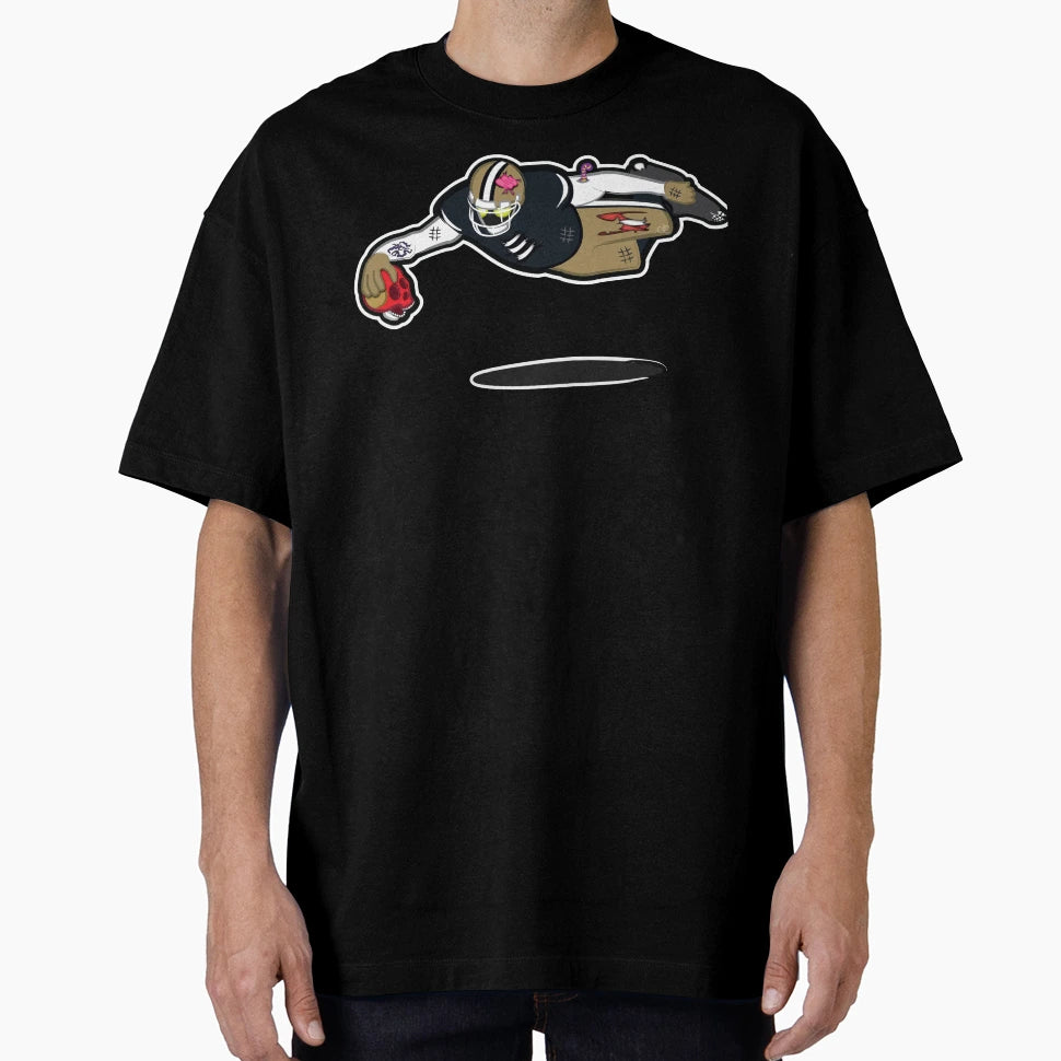 Zombie Football Player New Orleans W San T-Shirt - Trendy Graphic Unisex - T-Shirt, Sweatshirt, Hoodie