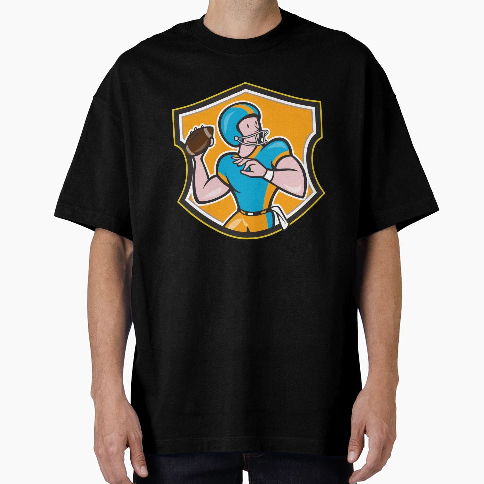 American Football Quarterback Throw T-Shirt - Custom Art Print Men Women - T-Shirt, Sweatshirt, Hoodie