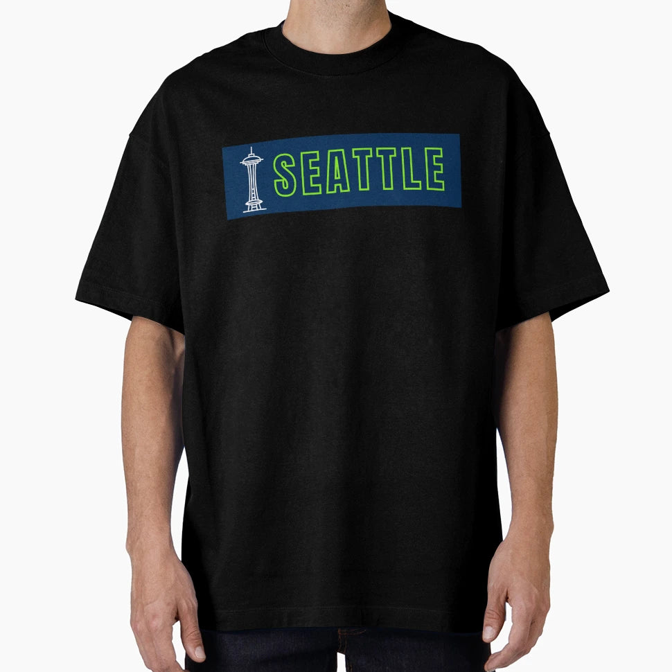 Seattle Space Needle Football Town T-Shirt - Custom Art Print for Adults - T-Shirt, Sweatshirt, Hoodie