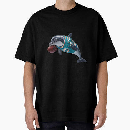 Dolphin Football Logo Art Miami T-Shirt - Fun Novelty Design Unisex - T-Shirt, Sweatshirt, Hoodie