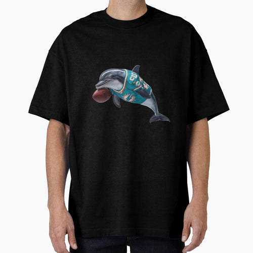 Dolphin Football Logo Art Miami T-Shirt - Fun Novelty Design Unisex - T-Shirt, Sweatshirt, Hoodie